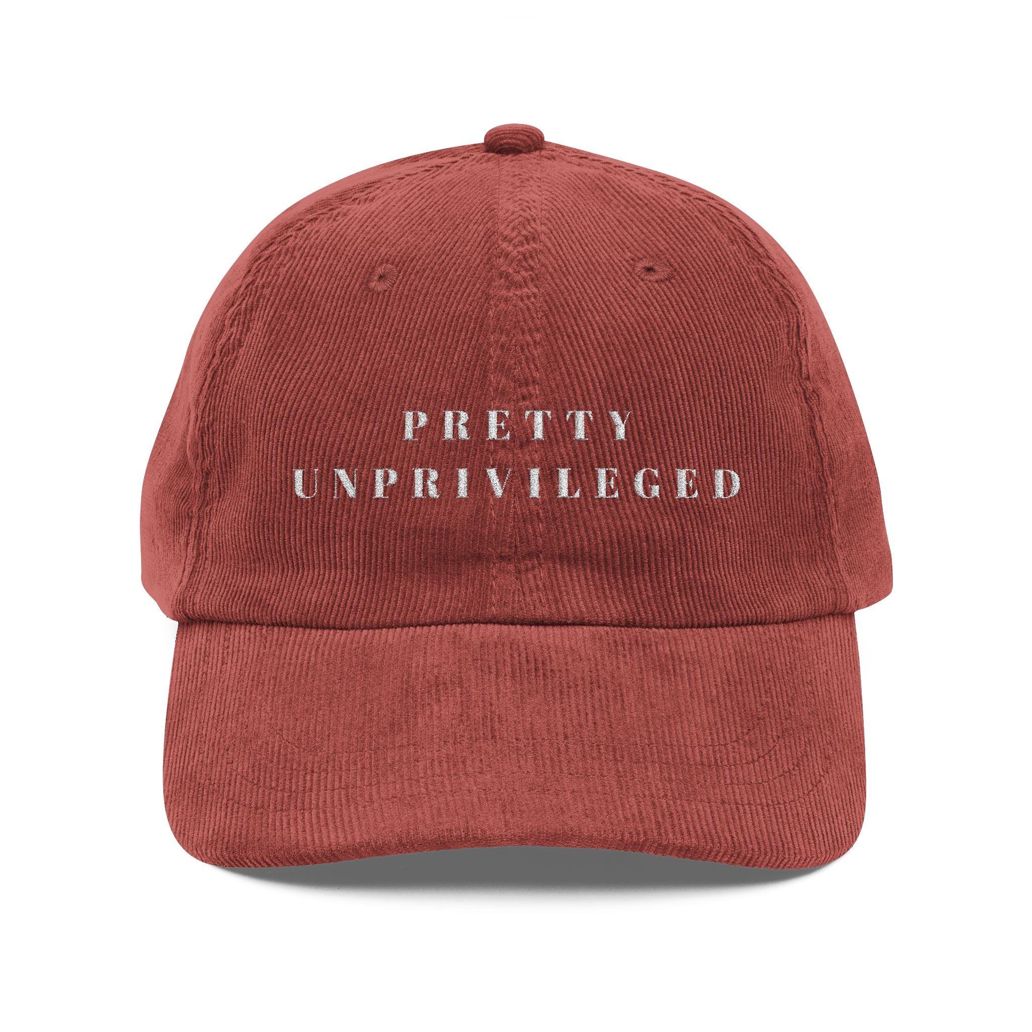 Pretty Unprivileged - Corduroy Baseball Cap